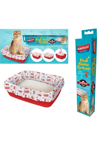 Koroplast Ekstra Büzgülü Kedi Kumu Torbası 7'Li 82 X50Cm 15 Paket