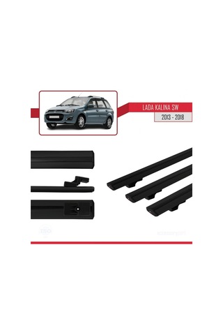 Lada Kalina Sw 2013-2018 Arası İle Uyumlu Basic Model Ara Atkı Tavan Barı Siyah 3 Adet