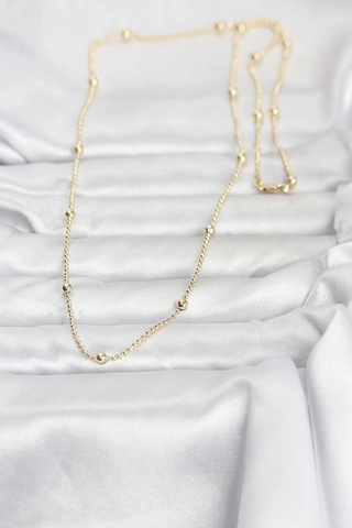 Ceylan Adam Cm 14k Gold Renk Top Zincir 60 Cm Kadın Kolye Çok Renkli