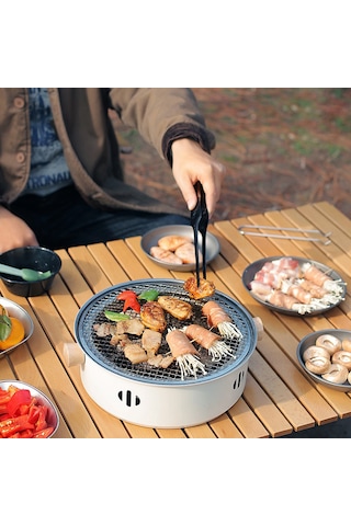 Jeehugo Dışarıda Çalışır Çelik Mangal: Kamp, Çay Demleme, Barbekü İçin Taşınabilir Bölünürlü Kuru Odun Ocağı - Beyaz Beyaz