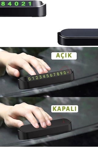 Araç Park Numaratörü Fosforlu Parkmatik Kapaklı Gizlenebilir Aç Kapa Sistemli Oto Numaratör