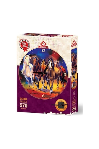 Art Puzzle 570 Parça Yılkı Atları Saat Puzle