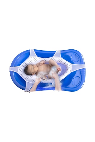 Sevi Bebe Art-689 Lacivert Puantiye Lüks Bebek Banyo Küvet Filesi