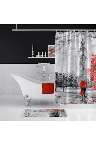 Zethome Big Ben Banyo Paspas Ve Tek Kanat Duş Perdesi 1x120x200 S Çok Renkli