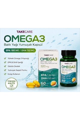 Takecare Omega 3 Balık Yağı 500 Mg 60 Softjel