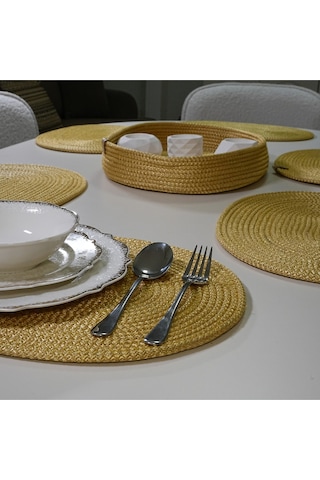 Zengin Design Home Zdh-628 Yuvarlak Runner Sarı
