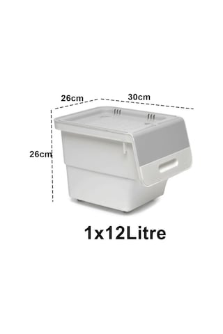 Motek Beyaz Tekerlekli Organizer Çok Amaçlı Saklama Kutusu 1x12 Lt Çok Renkli