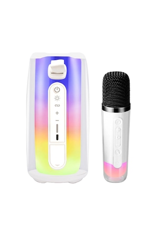 Pluse 7 Mikrofonlu Rgb Kablosuz Hoparlör - Beyaz