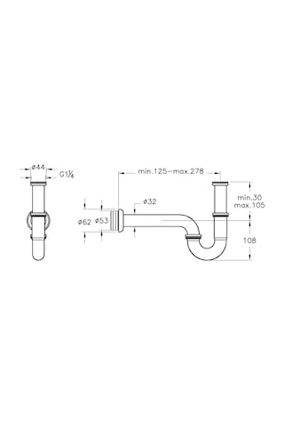 VitrA Lavabo / Eviye Sifonu P Tipi Krom A45117 Krom