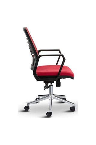 Asbir Mobilya Metis Metal Ayaklı Çalışma Koltuğu Ofis Sandalyesi Kırmızı