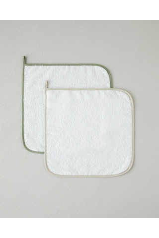 Cloud Touch Pamuk Polyester 2'li Kurulama Bezi 30x30 Cm Yeşil-krem