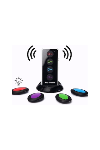 Vkemall 4'lü Kablosuz Evcil Hayvan Kayıp Engelleme Alarmı - Takip Cihazı Anahtar Ve Eşya Bulucu 30m Menzil Led Işıklı
