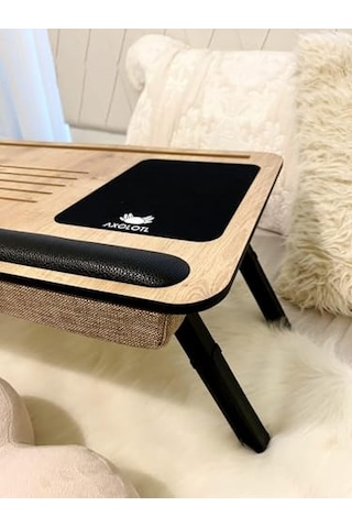 Supplyplus Safir Telefon Tablet Bölmeli Katlanır Ayaklı Minderli Laptop Sehpası Bilgisayar Çalışma Masas