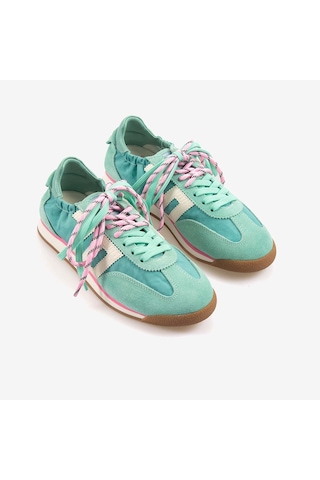Back70 Kadın Bağcıklı Süet Spor & Sneaker Ayakkabı A26 Mavi