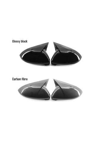 Besthome1 2014-2019 Volkswagen Golf 7 Ayna Kapakları - Parlak Siyah Yapışkan Karbon Fiber