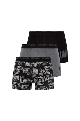 U.S. Polo Assn. Erkek Antrasit Melanj - Siyah - Gri Melanj 3 Lü Boxer 80338