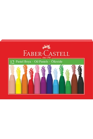 Faber-Castell Pastel Boya, 12 Renk, Yumuşak ve Rahat Kullanım, Canlı Renkler, Kağıt ve Taş Üzeri Uygun