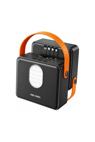 Ven-dens Vd-pb077 120000 Mah 22.5 W Hızlı Şarj Powerbank, Çoklu Çıkış, Aynı Anda 4 Cihaz, Siyah