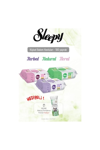 Sleepy 100'lü Kişisel Bakım Havlu Seti x 3 ve Rosie Hediye Tekli