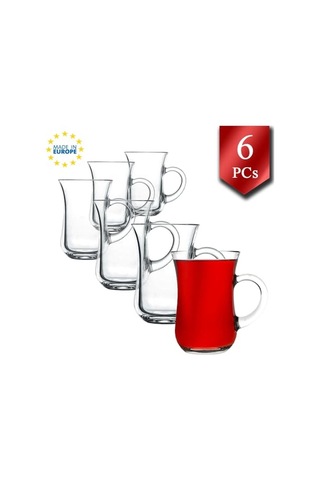Pasabahce Paşabahçe 6 Lı Cam Kulplu Keyif Çay Bardağı Çok Renkli