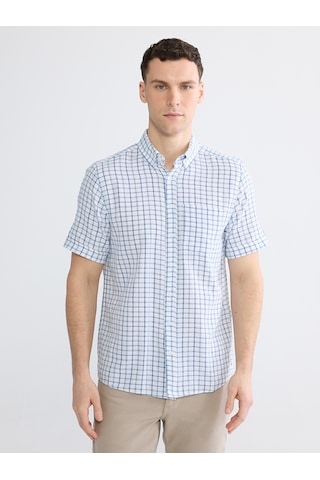 Lcwaıkıkı Classic Beyaz Regular Fit Ekose Erkek Gömlek