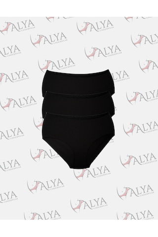 Alya Underwear Kadın Battal Külot - 3 Adet Ten 5xl, 6xl, 7xl Siyah
