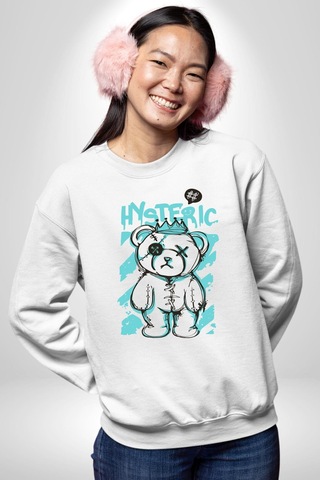 Histerik Unisex Beyaz Sweatshirt Beyaz