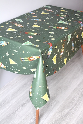 Elyaf Silinebilir Pvc Muşamba Masa Örtüsü 1201-2admschristmas Yeşil