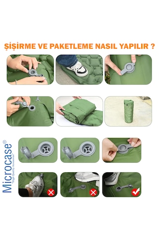 Katlanabilir Çift Kişilik Şişme Outdoor Kamp Yatağı Al4526 Mavi