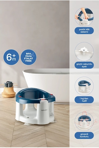 Babyjem Önden Açılır Banyo & Mama Oturağı İndigo Mavi