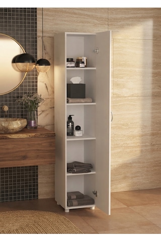Pırlanta 5 Raflı Çok Amaçlı Banyo Dolabı Beyaz