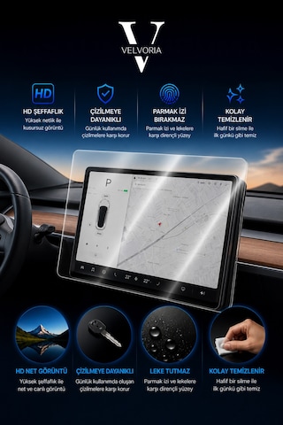Tesla Model Y & Model 3 15 İnç Multimedya Nano Ekran Koruyucu