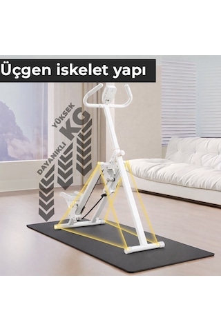 Relaxus Katlanabilir Dikey Merdiven Tırmanma Basamak Kondisyon Egzersiz Fitness Aleti Direnç Lastiği Hediye Beyaz