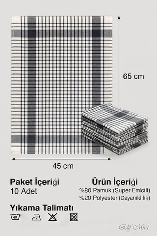 Tr 10 Lu Lüks Mutfak Kurulama Bezi Seti 45x65 Cm Table Linen Diğer