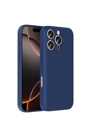 Apple Uyumlu iPhone 16 Pro Max Kılıf Kamera Korumalı Kartlık Hazneli Zore Vitra Kapak Lacivert