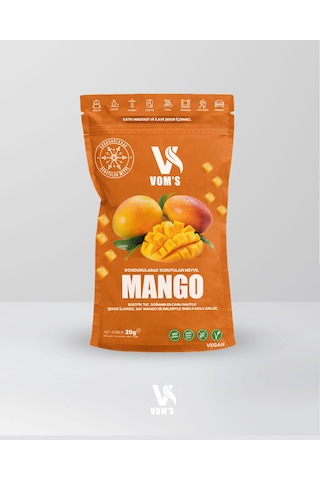 Voms Dondurularak Kurutulmuş Meyve Cipsi - Freeze Dried Mango 20gr 20 G