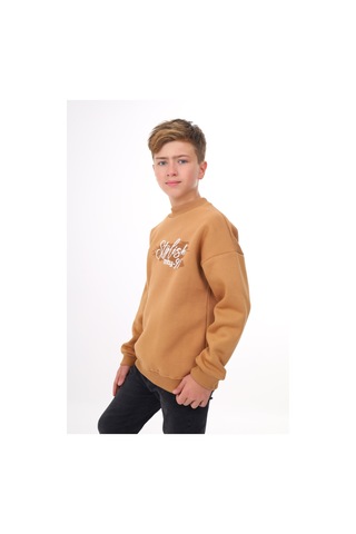Toontoy Erkek Çocuk Baskılı Sweatshirt Kahverengi