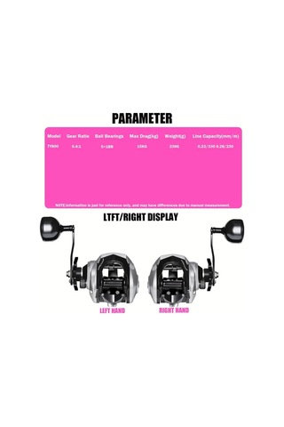Motion003 Sol El Samolla 1 Adet Baitcasting Makara 64:1 Disli Orani 15kg Maksimum Surukleme Gucu Metal Taban