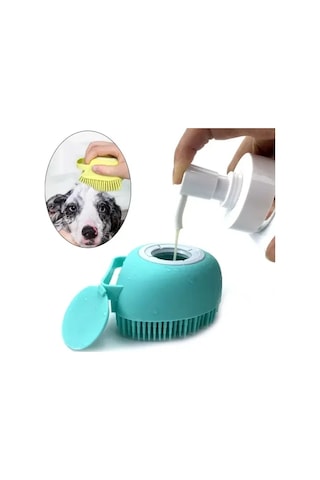 Kese Yumuşak Silikon Masaj Etkili Pratik Şık Banyo Fırçası Şampuan Hazneli Kedi Köpek Yıkama Kesesi