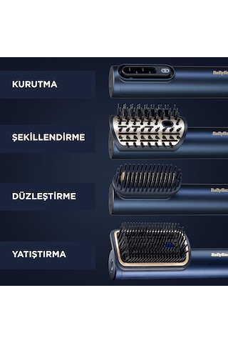 Babyliss Saç Kurutma Ve Şekillendirme Seti Air Wand, Paddle Başlık Dahil, 1600w, 3 Başlık, İyon Teknolojisi Lacivert, 3 Başlık