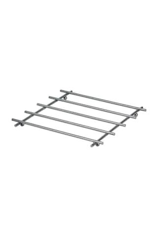 Edora Home Gümüş Düz Çubuklu Nihale, Altlık - Metal Paslanmaz