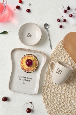 Keramika Tost Kahvaltı Takımı 3 Parça 22501-03 Krem