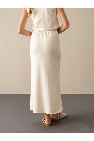 Ekru Regular Fit Triko Uzun Etek 850893 Ekru