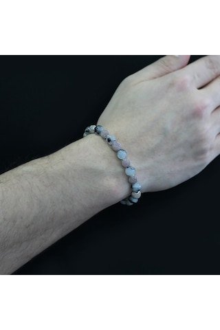 Gümüşhediyeal Rutil Kuvars Metal Kombinli Küre Kesim Doğaltaş Bileklik Çok Renkli