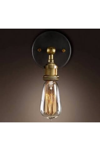Mylights Retro Siyah Eskitme Mafsalı Aplik Siyah