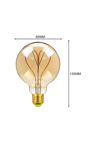 Besthome1 G95 220v 4w Dimmable Led Filament, Vintage Kalp Desenli, Yüksek Renk Kalite, Ev Dekoru Işıkları Diğer