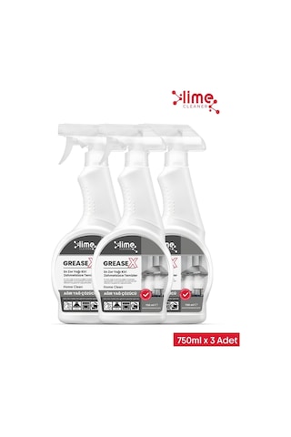 Lime Cleaner Greasex Süper Güçlü Yağ Çözücü Sprey Anında Etki Kolay Temizlik 3 x 750 ML