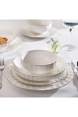 Schafer Nancy 24 Parça Yemek Takımı-gümüş