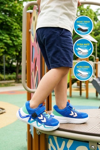 HUMMEL Mavi Fileli Hafif Esnek Erkek Çocuk Spor Ayakkabı 900888 Hml Orıo Jr