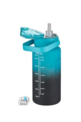 1500ml Yenilenen Renkler Motivasyon Matarası - Pipetli/pipetsiz Kullanım